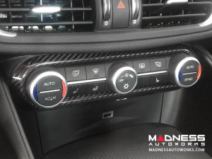 Alfa Romeo Stelvio Air Conditioning Dash Bezel - Carbon Fiber - Pre '20 Alfa Romeo Stelvio Air Conditioning Dash Bezel - Carbon Fiber - Pre '20